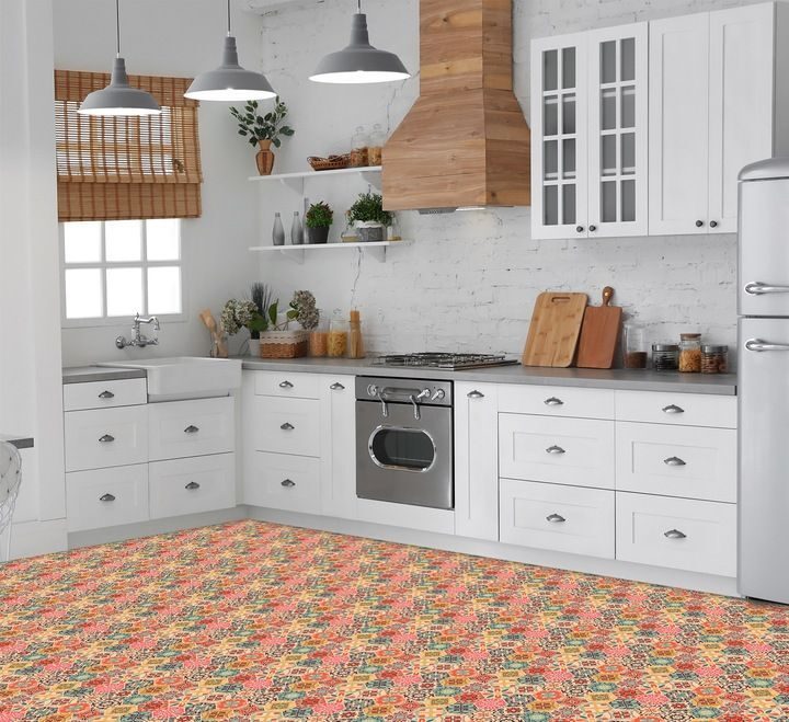 9x self-adhesive PVC tiles, 30x30 cm, COLOR PATCHWORK