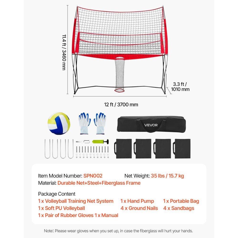 2 in 1 Volleyball-Trainingsnetz, stufenlos höhenverstellbares Übungsgerät (1,98-2,04 m) mit Ballrücklauf, tragbare Netzstation, einfacher Aufbau für den Innen- und Außenbereich
