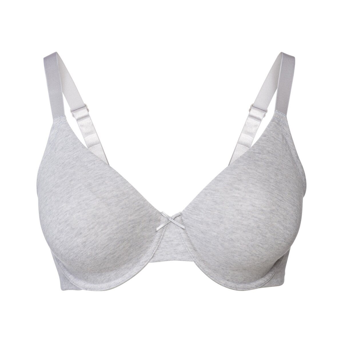 esmara® Damen Bügel-BHs, 2 Stück, mit gemouldeten Cups (schwarz/hellgrau, 90D)