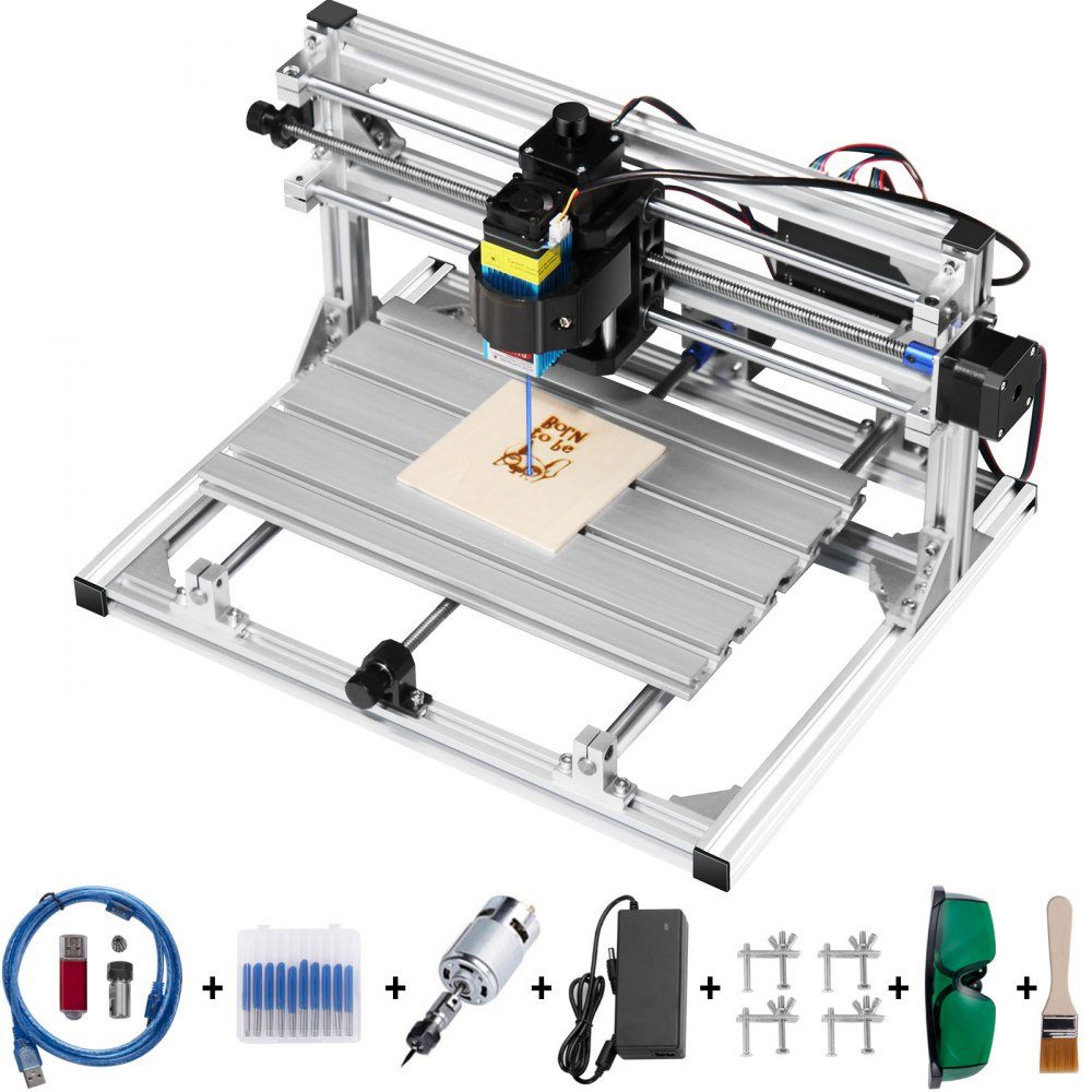 3018 DIY Mini Machine de Gravure CNC 500 mW, Machine de Gravure 500 mW, Kit de Machine CNC DIY 3018 avec 500 mW GRBL Contrôle Machine de Gravure Fraiseuse 3 Axes pour Bois, PVB, PCB, etc.
