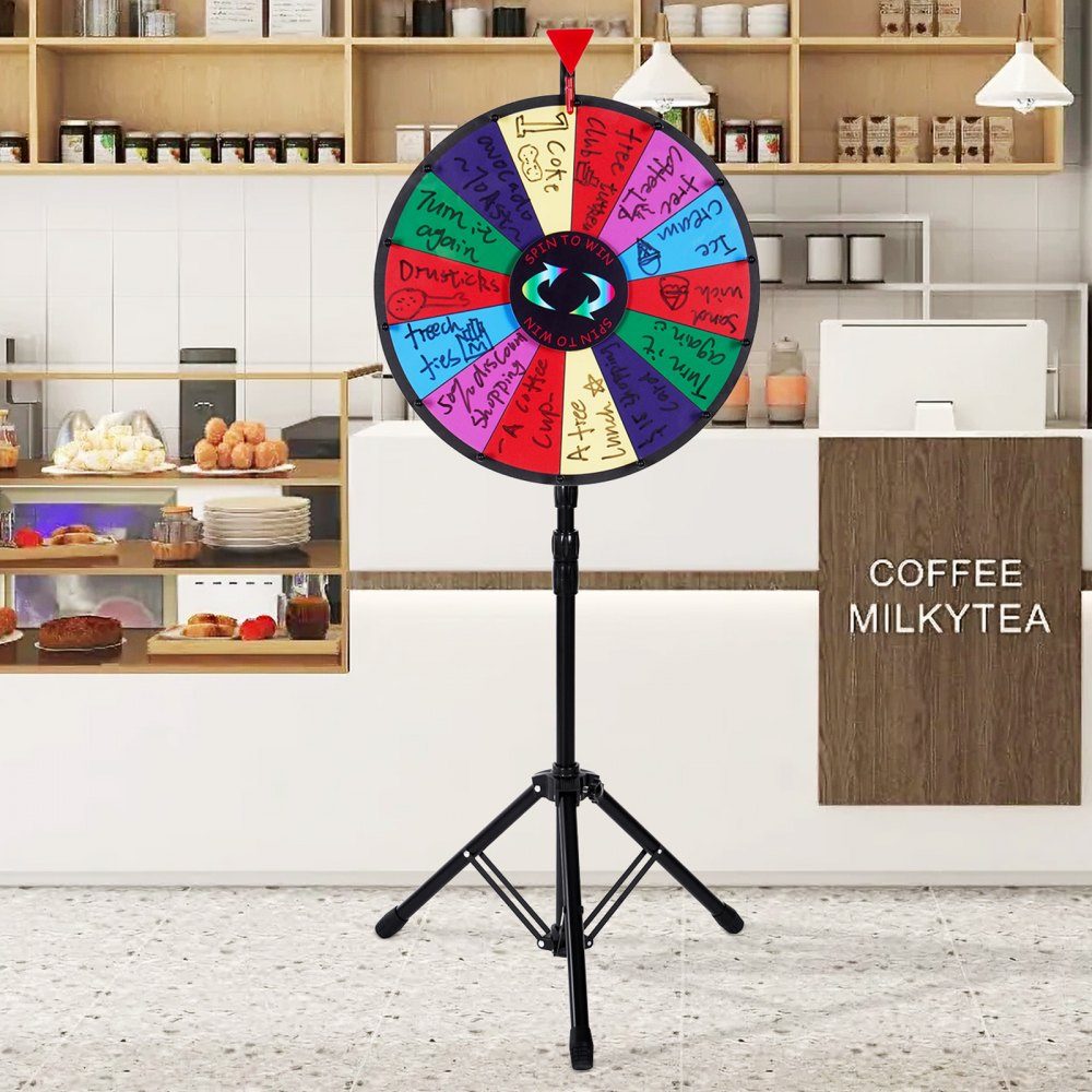 46 cm Roue de la Fortune Jouet Jeux de Roue Colorée pour Jeux de Loterie Jeux de Mots Roue de la Fortune Plaque Acrylique avec Mousse PVC 54 x 54 x 11 cm Roue des Prix Roue de la Fortune avec Trépied