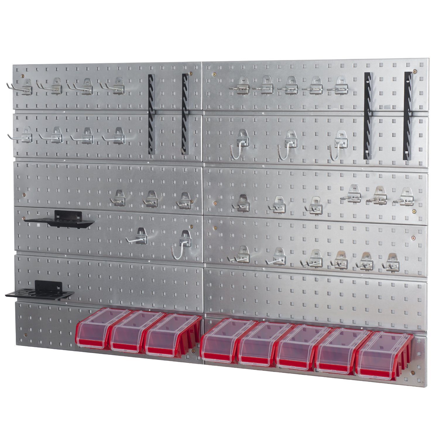 *BEST-SELLER* Ensemble mural d’outils de porte-outils en métal avec système de rangement mural perforé, étagère murale perforée pour outils, ensemble d’étagères d’atelier