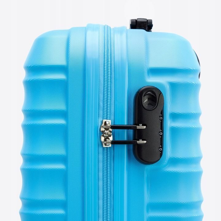 Premium Koffer Reisekoffer Bordkoffer mit Rippen ABS-Kunststoff 34l Blau