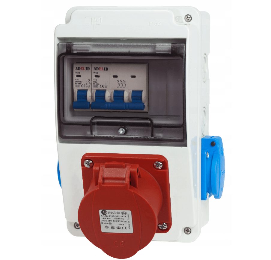 #SALE# Elektrischer Wandverteiler 2x SCHUKO 1x CEE 32A Baustromdose