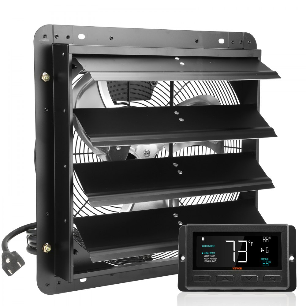 Afzuigventilator 406 mm temperatuur-vochtigheidsregelaar EC-motor 1747 CFM wandgemonteerde muurventilator met snelheidsregeling ventilatie en koeling voor kas garage schuur Afzuigventilator 406 mm temperatuur-vochtigheidsregelaar EC-motor 1747 CFM wandgemonteerde muurventilator met snelheidsregeling ventilatie en koeling voor kas garage schuur