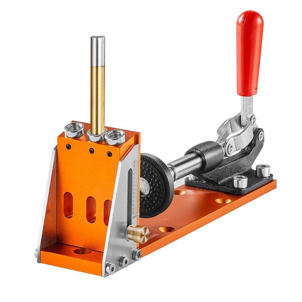 Taschenloch-Vorrichtungs-Set, drei Taschenlöcher mit Schraubenschlüssel und Vierkant-Antriebsbits, Dübelhilfe-Bohrvorrichtung zum Bohren von Taschenlöchern und schrägen Löchern, Bohrhilfe für die Holzbearbeitung in Aluminium