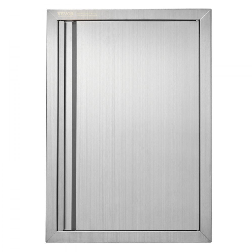 Porte d'accès au gril 432x610mm Porte de cuisine extérieure simple Porte encastrée en acier inoxydable Porte murale verticale avec poignée rétractable pour Grill Island Grill Station Armoire extérieure