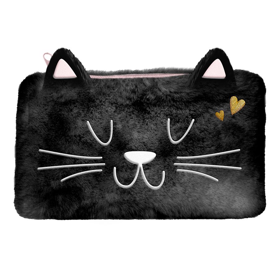 Black Cat Plush Pencil Case