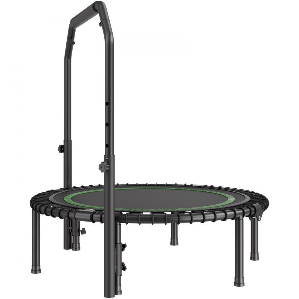 Mini trampoline pliable fitness rebondeur 1027 mm, trampoline d'entraînement résilient 150 kg, trampoline de sport rebondeur mini trampoline trampoline de jardin avec poignée en mousse réglable en hauteur sur 4 niveaux
