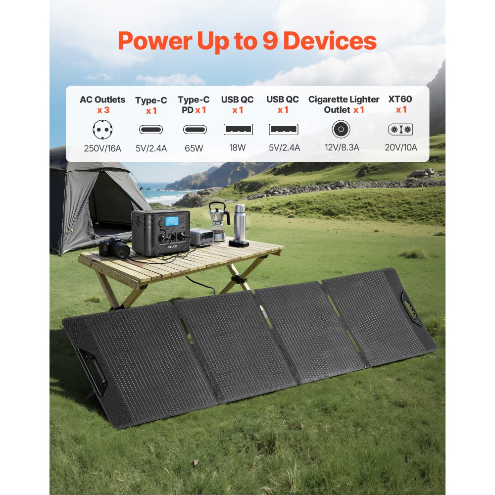 Tragbares VEVOE-Kraftwerk mit 200-W-Solarpanel, 1200-W-Solargenerator, 806-Wh-LiFePO4-Batterie-Backup und 9 Ausgängen, Backup-Generator für Notfälle zu Hause, Camping und Reisen mit dem Wohnmobil Tragbares VEVOE-Kraftwerk mit 200-W-Solarpanel, 1200-W-Solargenerator, 806-Wh-LiFePO4-Batterie-Backup und 9 Ausgängen, Backup-Generator für Notfälle zu Hause, Camping und Reisen mit dem Wohnmobil