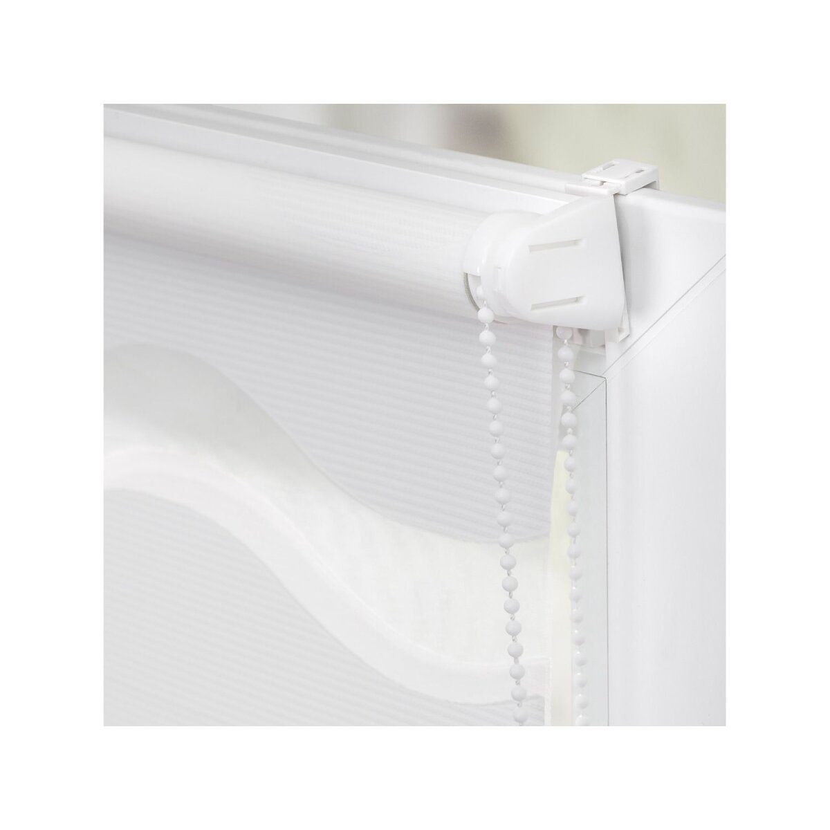 Lichtblick Duo Store enrouleur Wave Klemmfix, sans perçage, à partir de 45 x 150 cm (blanc, 80 x 220 cm)