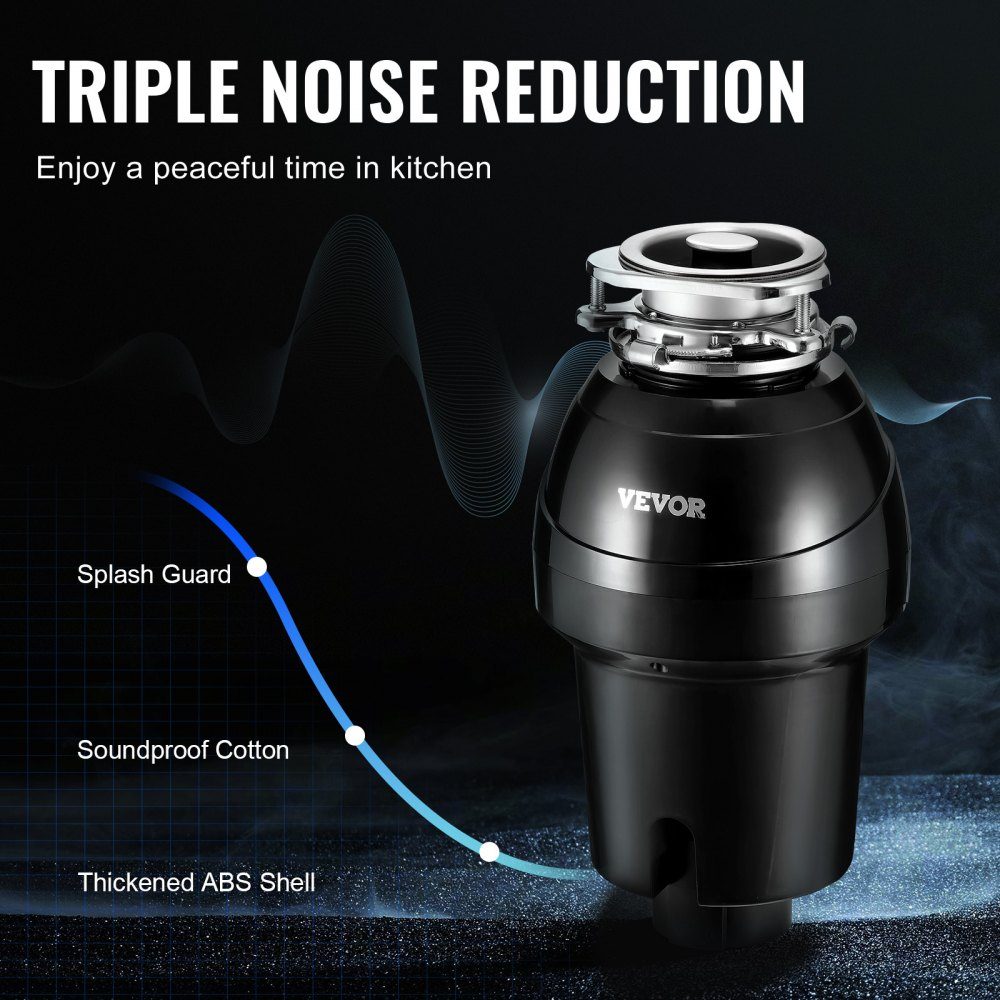 Kitchen Waste Disposer, Kitchen Waste Disposer, 1.25 HP Food Waste Shredding System, EZ Mount, 4060 RPM, Household Garbage Disposer, Garbage Disposal, Food Waste