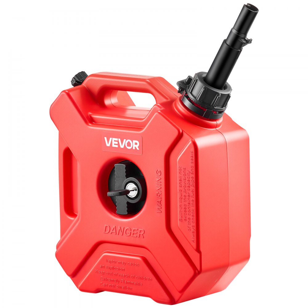 Brandstofjerrycan 5L, benzinejerrycan met uitloop en afsluitbare houder, maximale stroomsnelheid 15 l/min, vloeistofcontainer voor de meeste auto's, motorfietsen, ATV's en UTV's, rood Brandstofjerrycan 5L, benzinejerrycan met uitloop en afsluitbare houder, maximale stroomsnelheid 15 l/min, vloeistofcontainer voor de meeste auto's, motorfietsen, ATV's en UTV's, rood