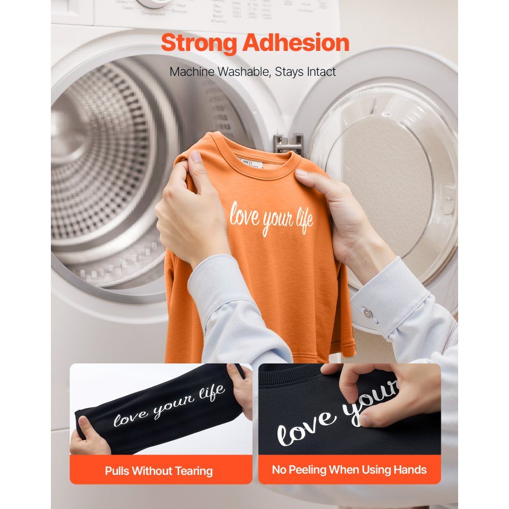 Vinylfilm Heat Transfer Transfer Film (304,8 x 7260 mm) Glanzend wit HTV Opstrijkbare vinylrol Compatibel met snijmachines voor verschillende materialen T-shirts Kussens Hoeden
