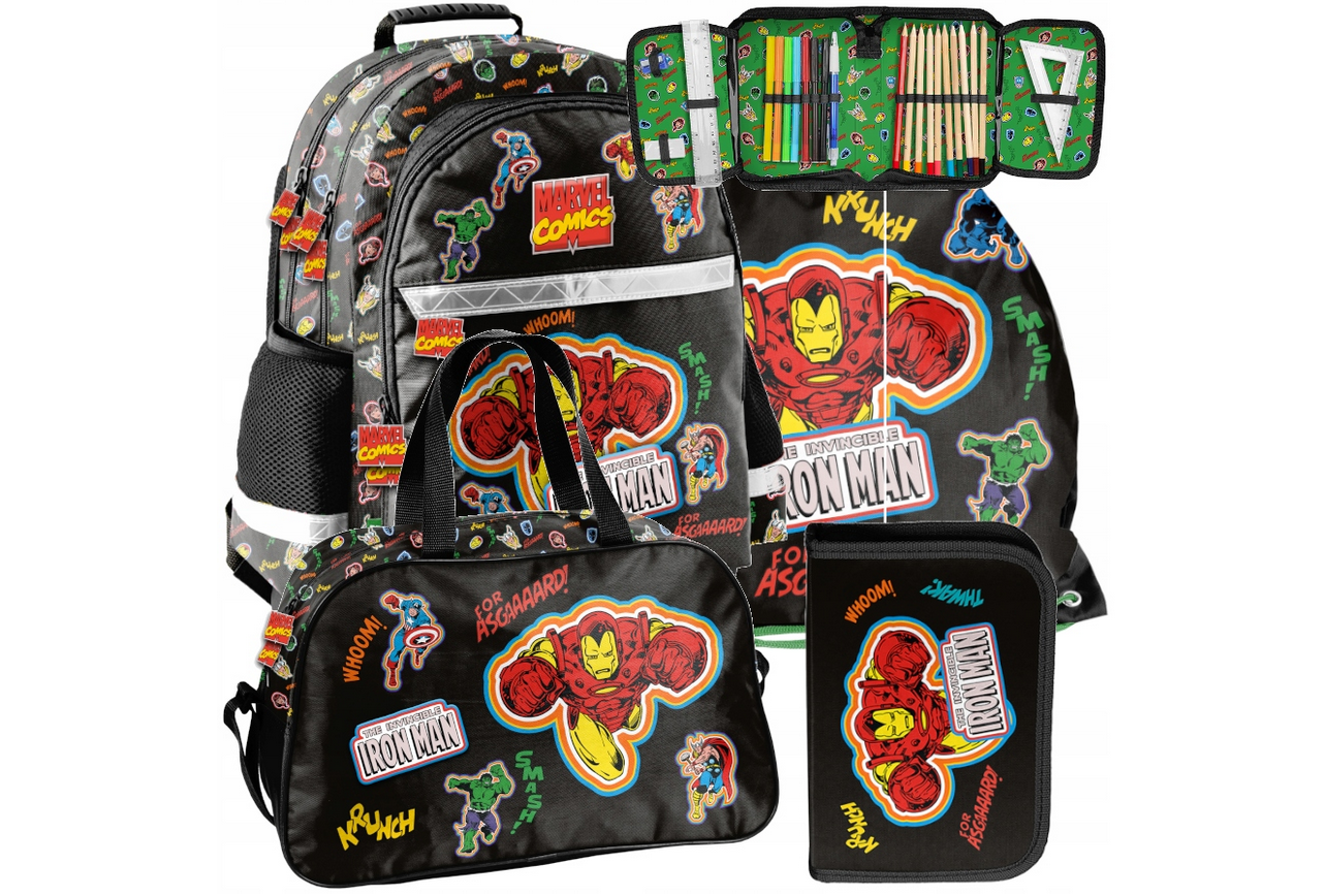 Schulranzen Rucksack Rucksack Schulranzen Superheld XXXL Starterset