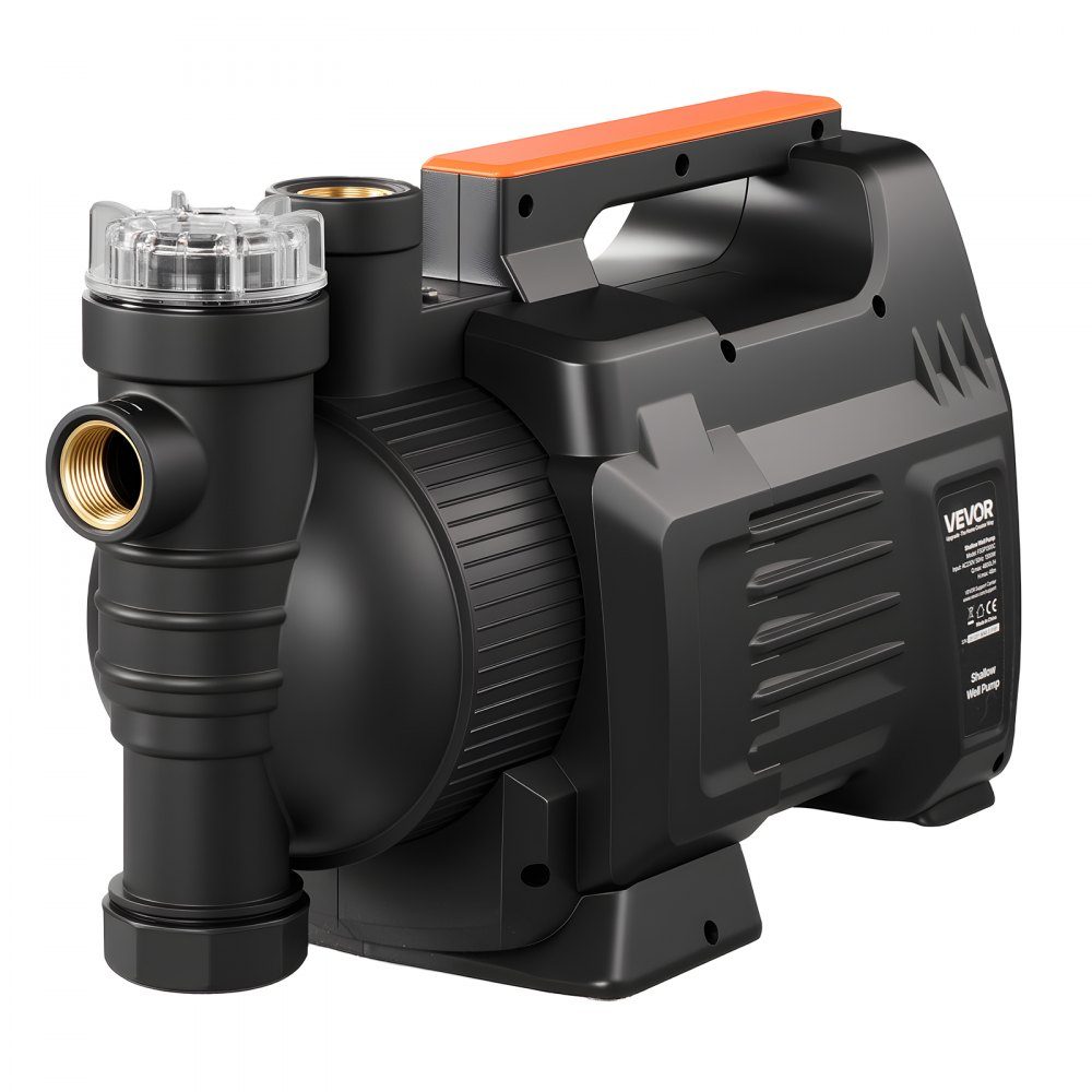 Gartenpumpe 1300 W, Bewässerungspumpe max. Förderleistung 4800 L/h, PP-Strahlpumpe, Saugpumpe mit 48 m Förderhöhe, intelligente elektronische Steuerung, für Gartenbewässerung und Rasensprinkler
