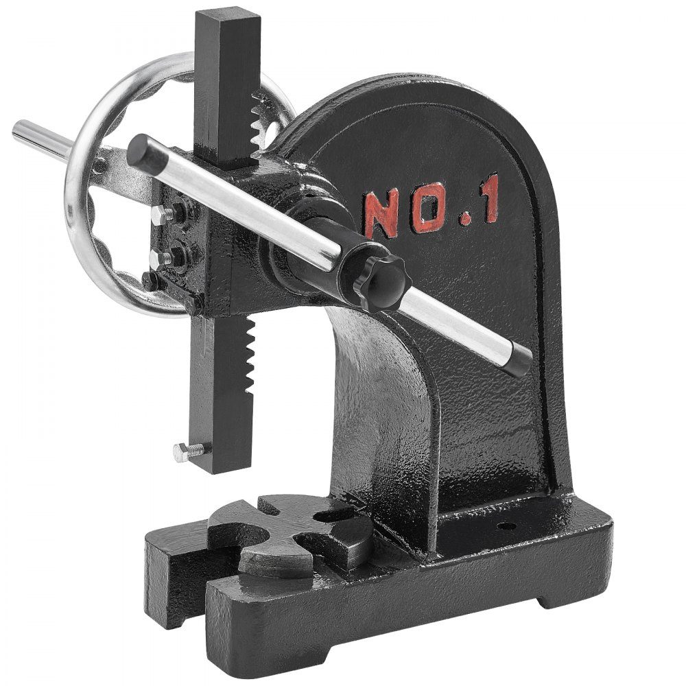 Mandrel Press, 1 Ton Hand Lever Press, Manual Mandrel Press Precision Hand Press, 135mm Maximum Height, Desktop Manual Cast Iron Punch Press for Punching, Bending, Stretching, Forming