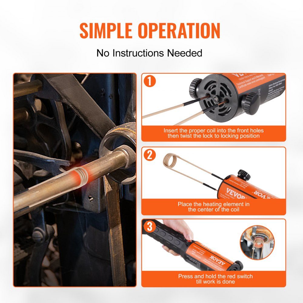 Magnetic Induction Heater Kit, 1KW Induction Heater, Bolt Induction Heater with 10 Induction Coils, Induction Heater Bolt Remover for Removing Bolts and Nuts
