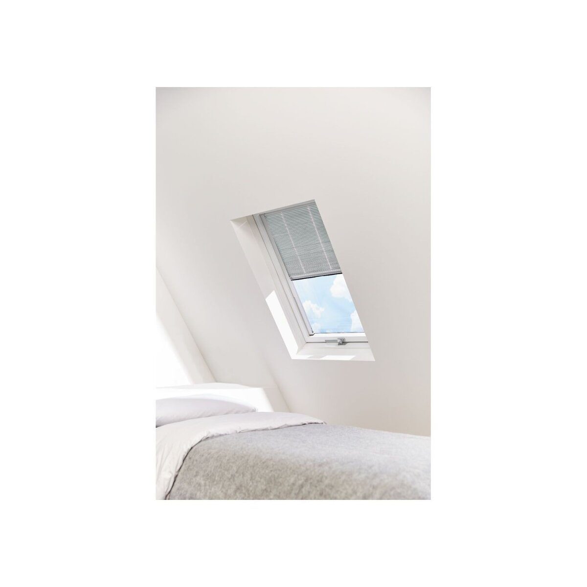 LIVARNO home Thermo Plissee Teleskop für Velux-Dachfenster 49,3 x 94-116 cm, weiß