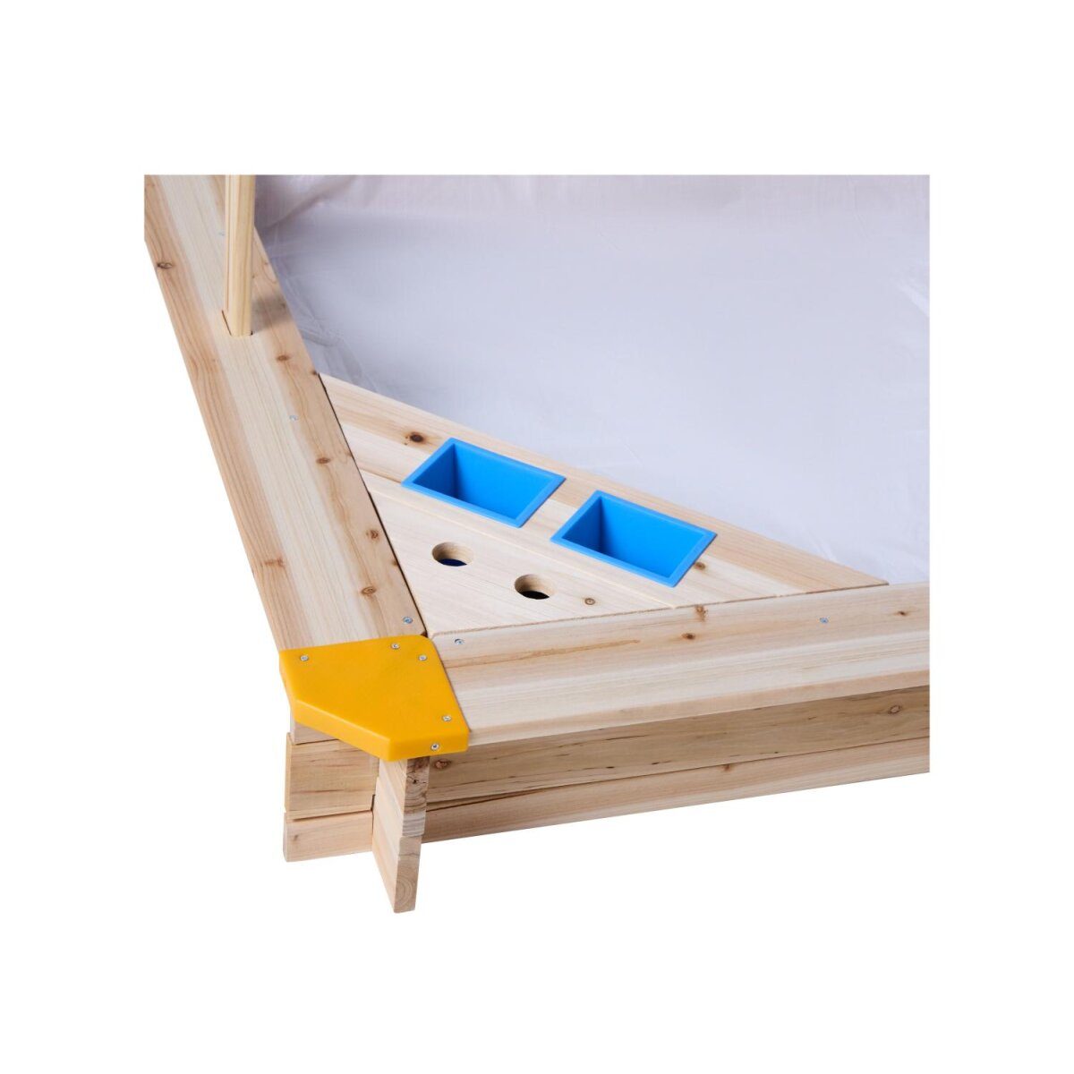 LUPILU® sandpit made of wood, with roof and ice cream parlor