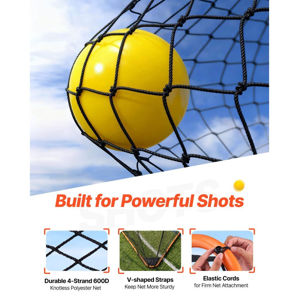 Lacrosse Goal, 6' x 6' Lacrosse Net, Foldable Portable Backyard Lacrosse Training Equipment, Steel Frame Training Net, Quick and Easy to Set Up Lacrosse Goal, Perfect for Training
