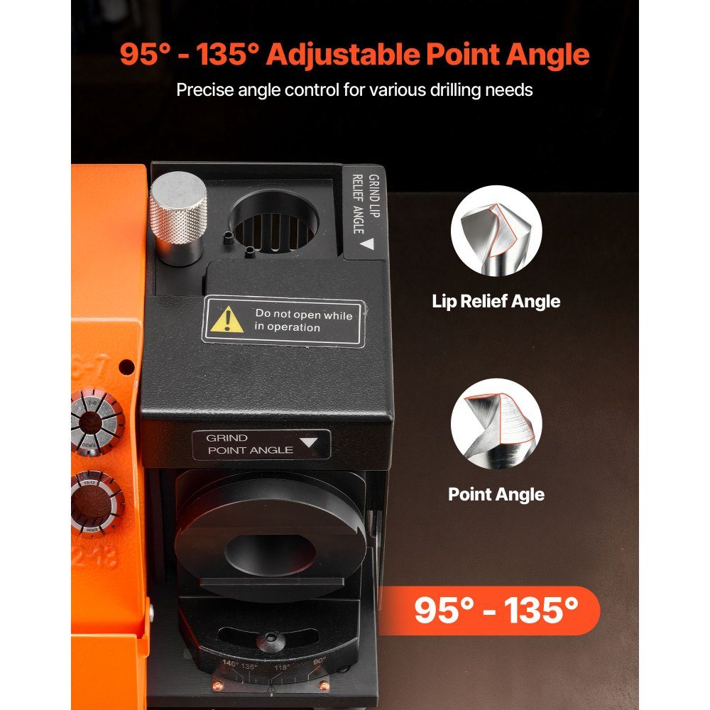 Meuleuse de foret MR-13A 3-15 mm avec angle de pointe réglable de 95° à 135°, machine de réaffûtage à grande vitesse de 4600 tr/min avec 13 pinces et meule CBN pour ateliers et garages – Réf. HT-23462