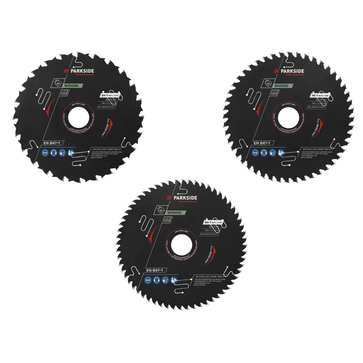 Lame de scie circulaire PARKSIDE PERFORMANCE® »PKSBP 19024 A1 / PKSBP 19048 A1 / PKSBP 19060 A1«