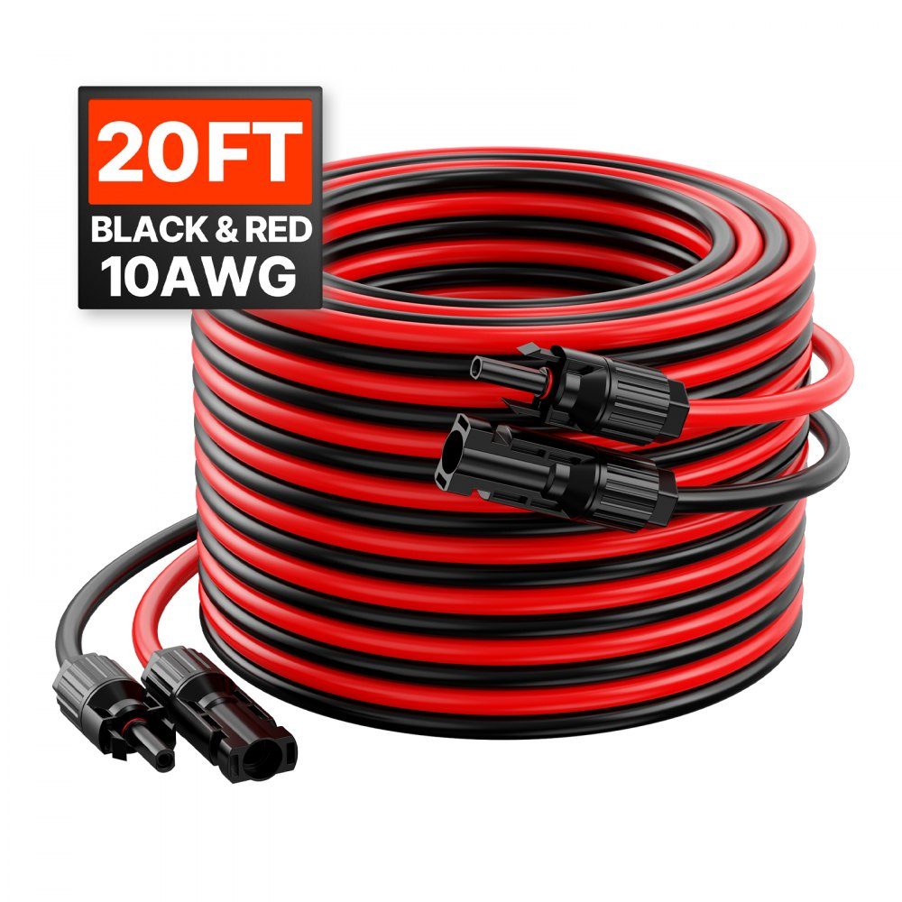 2x Solarkabel Verlängerungskabel Buchse/Steckverbindungen 10AWG/6mm² 6,1m