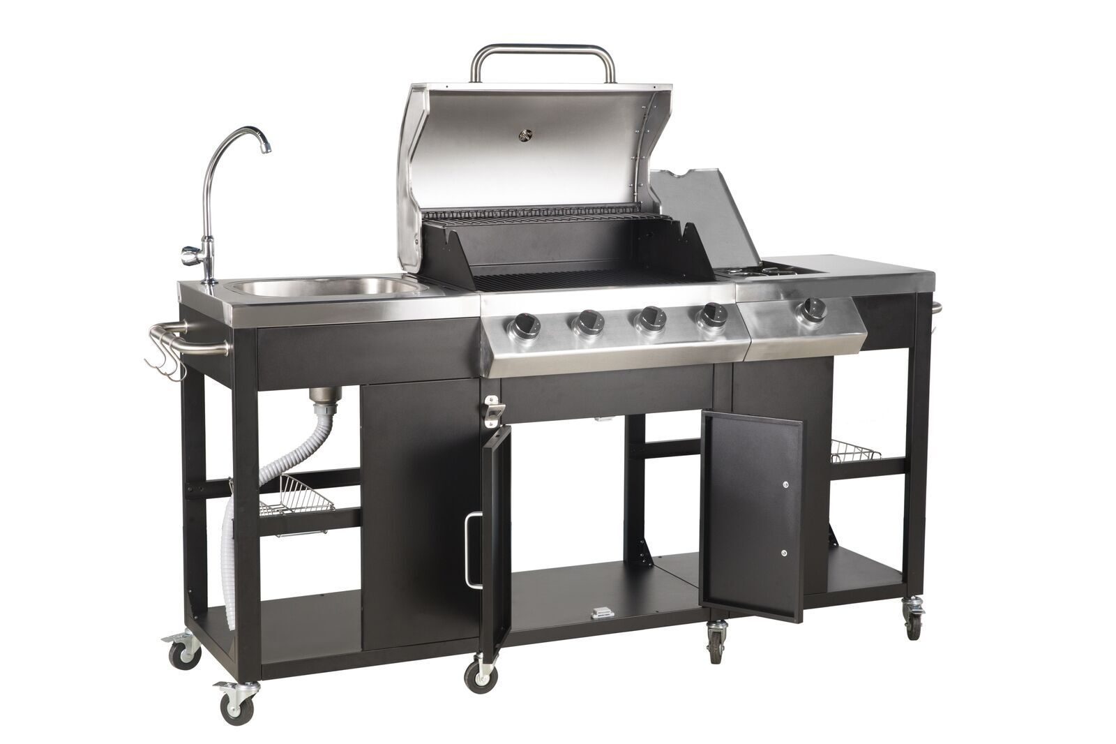 Gasgrill BBQ Grillwagen Küchengrill Küche Gartengrill Außenküche Außenküche Küchenwagen Spüle