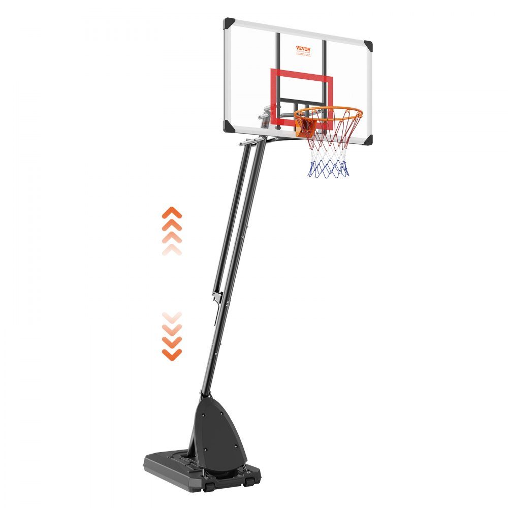 Basketballkorb Outdoor-Basketballkorb mit Ständer 232-305 cm höhenverstellbar, Φ 483 mm Basketballständer mit Rollen, Basketball-Set für Kinder & Erwachsene Ständer & befüllbarer Sockel Schwarz