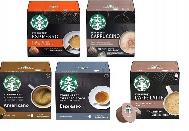 Coffret de capsules Strarbucks avec 5 saveurs (60 capsules) pour machines à expresso Dolce Gusto