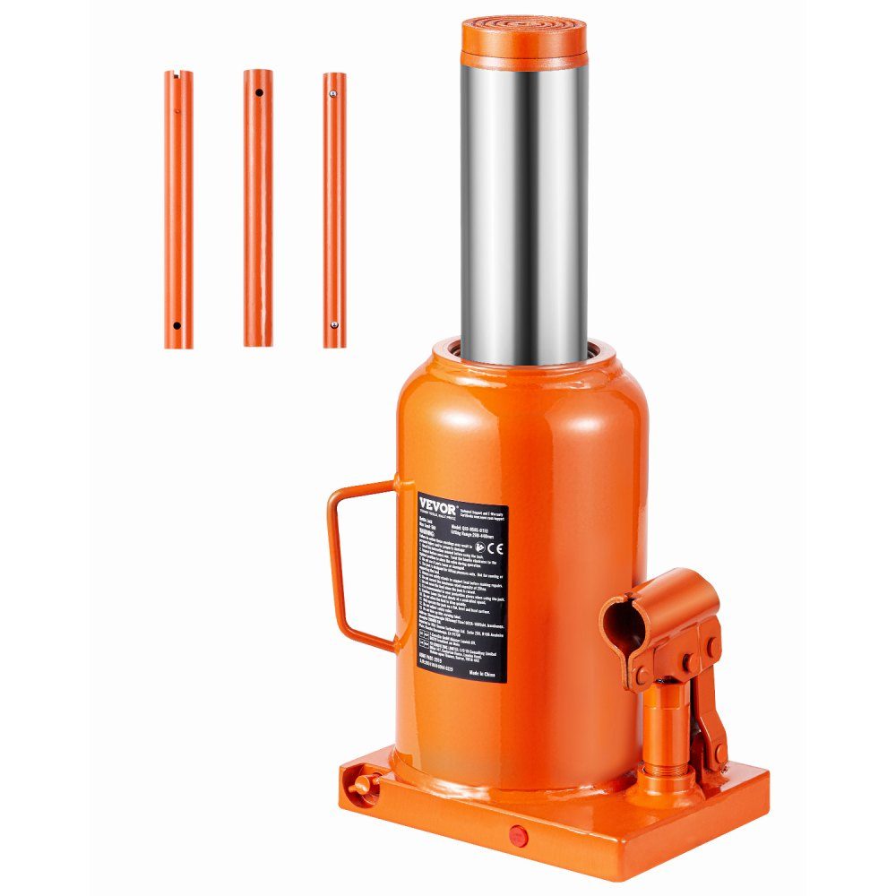Hydraulic Jack, 50 Ton Stamp Jack, Bottle Jack with 28-44cm Lift Range and 3 Piece Long Handle for Car Pickup Truck RV Car Repair Industrial Engineering