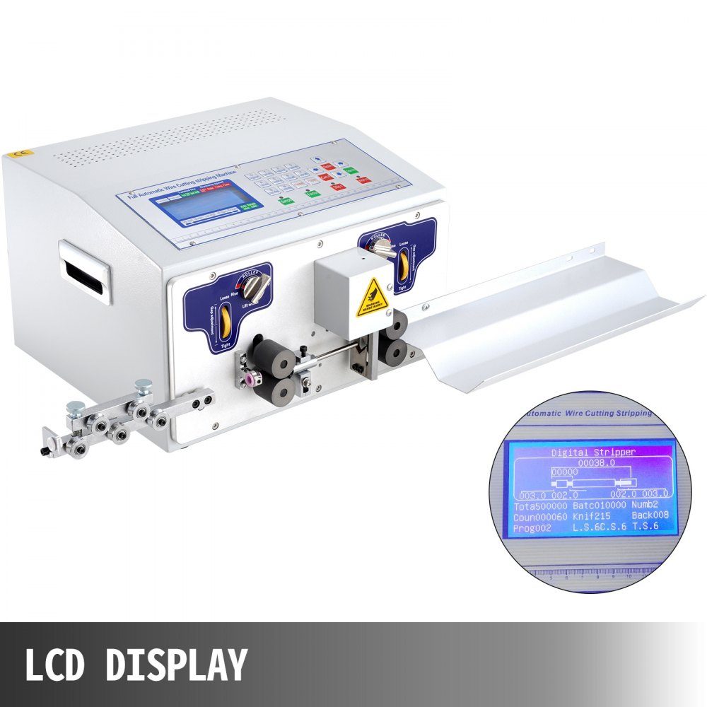 Automatische Computer-Abisoliermaschine 300 W, Kabelschneidemaschine 1-100.000 mm, 230 V Drahtbiegemaschine max. Kanaldurchmesser 10 mm, Kabelschälmaschine mit LCD-Bildschirm und Richtmaschine