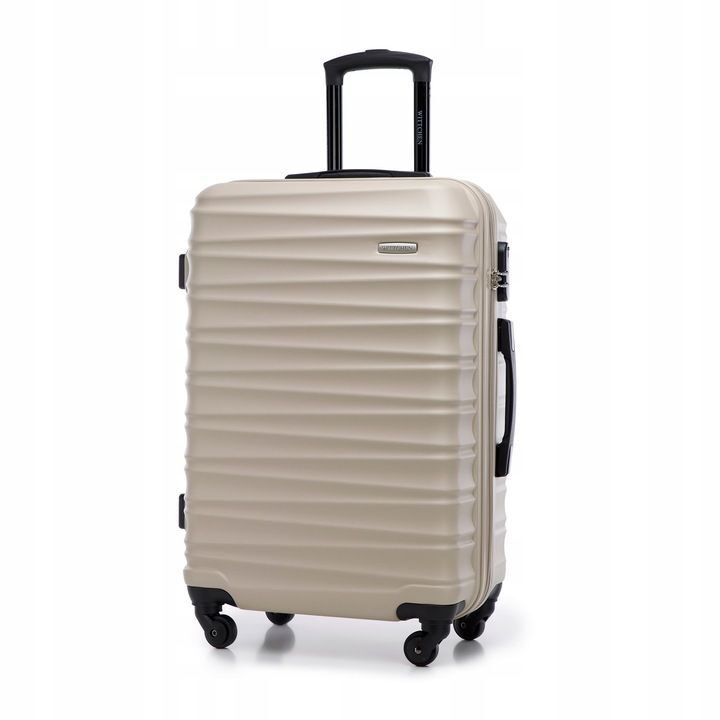 Middelgrote premium koffer reiskoffer ABS kunststof 65l beige