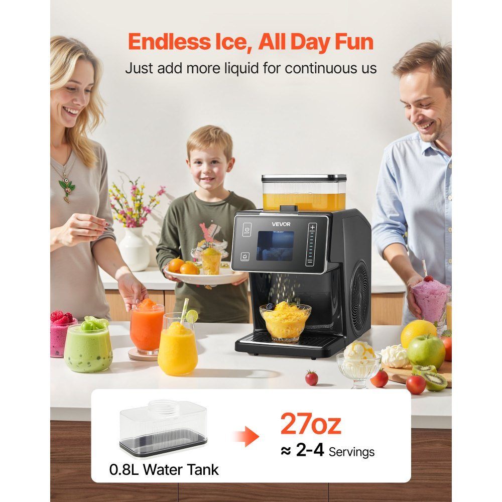 Snowflake Ice Machine, 20kg/day Ice Shaving Machine, Ice Shaver with Stainless Steel Blade, Electric Bingsu Machine with 0.8L Tank, 90 Quick Cooling, for Small Events at Home