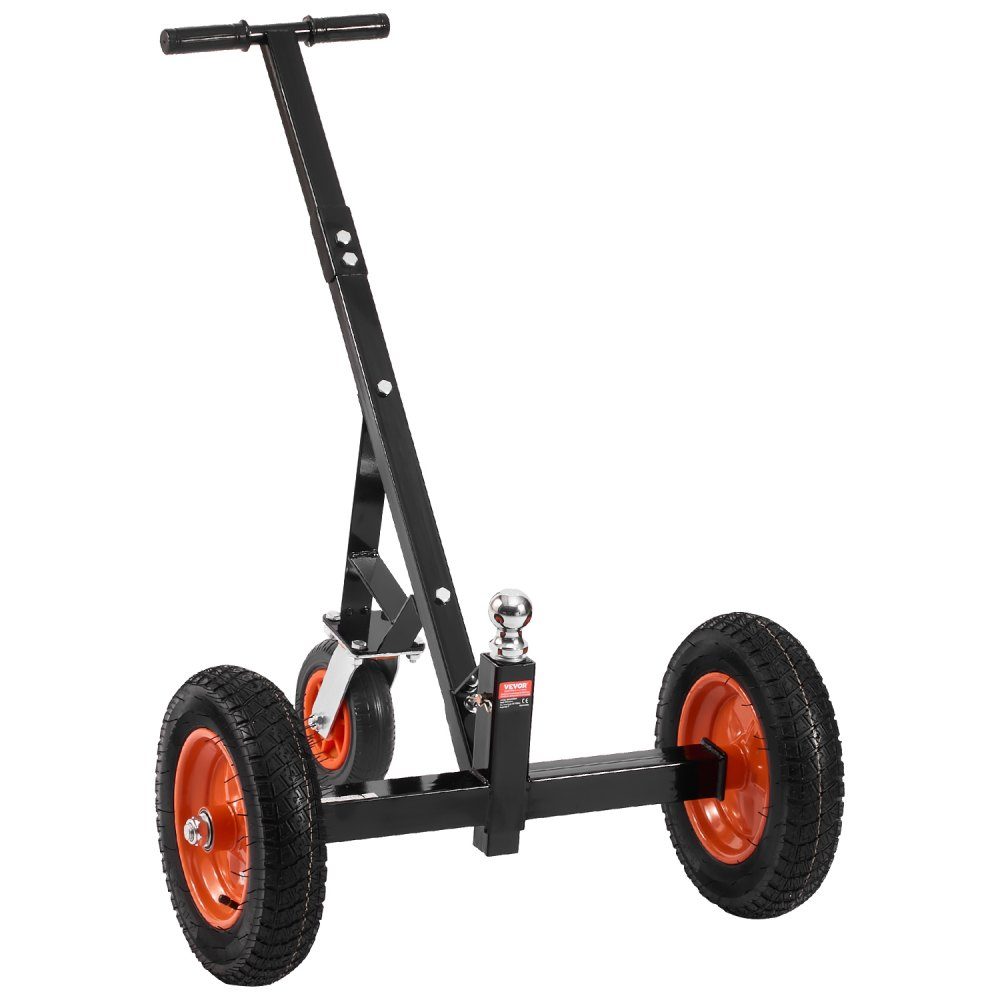 Trailer Dolly, 454kg Support Load, 425 & 560mm Adjustable Height, 50.8mm Ball, 355.6mm Pneumatic Tires, Carbon Steel, for Moving Motorhome Trailers