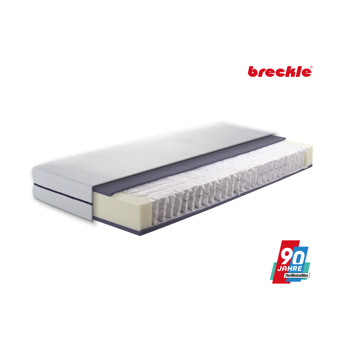 Matelas Breckle « Flex Air », noyau à ressorts ensachés 7 zones Matelas Breckle « Flex Air », noyau à ressorts ensachés 7 zones