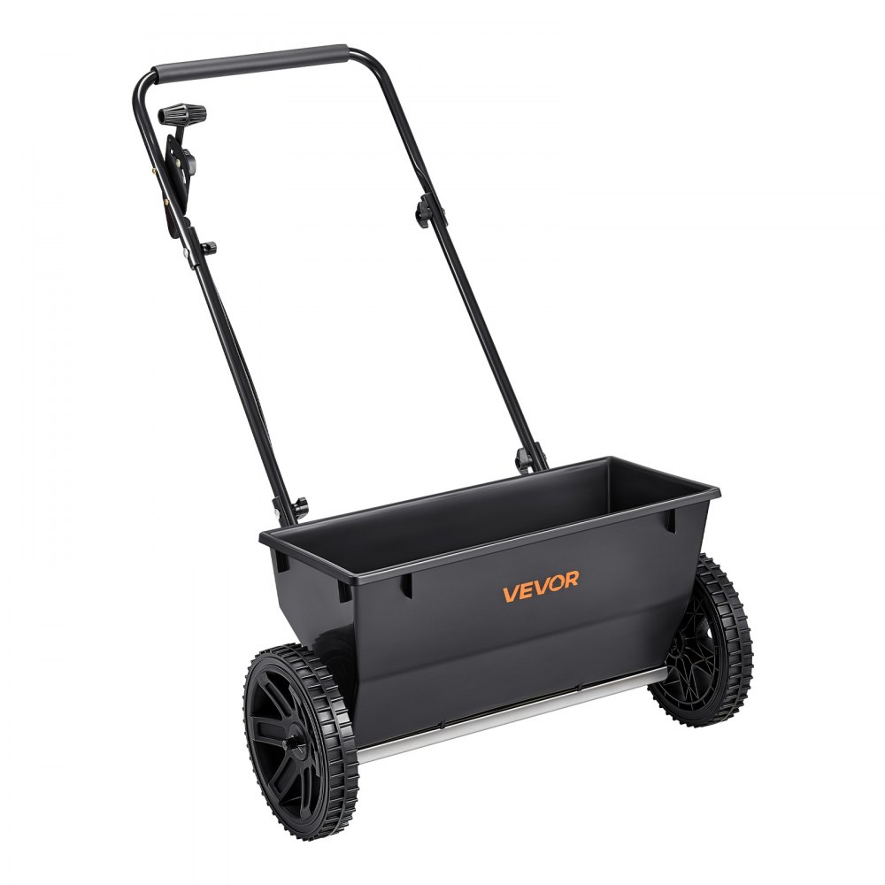 Épandeur, capacité 22,6 kg, épandeur centrifuge avec trémie de remplissage, largeur d'épandage 460 mm & 10 possibilités de réglage, pneus 25,4 cm, épandeur d'engrais pour semences, engrais