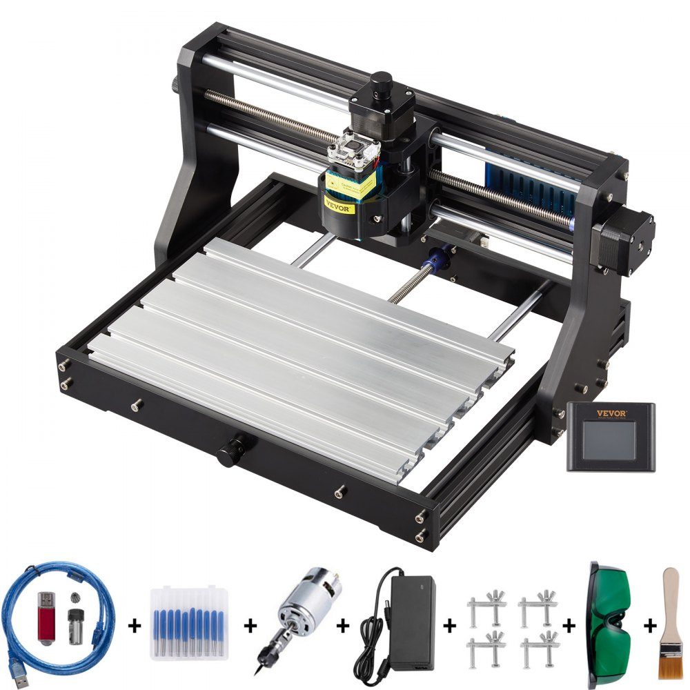 2500mW CNC 3018 DIY Machine de gravure Pro 300x180x45mm Machine de gravure 3 axes Mini graveur avec carte de commande GRBL et contrôleur hors ligne