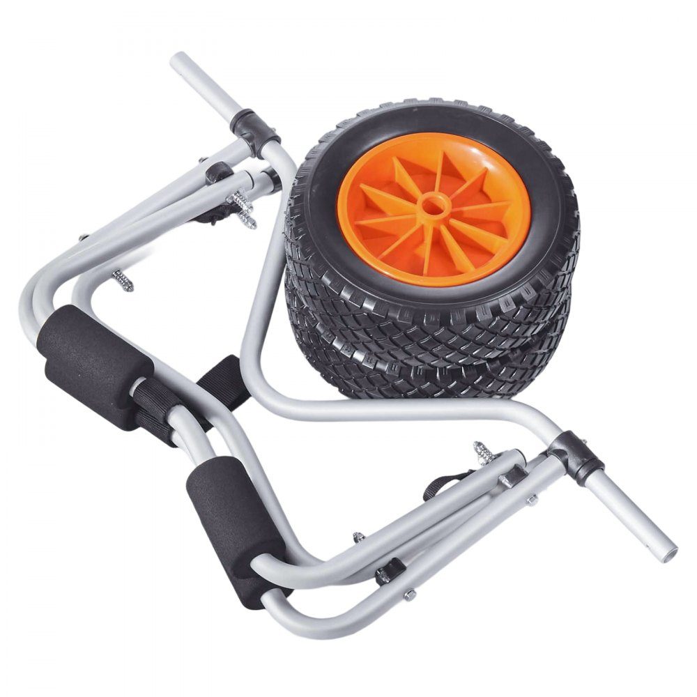 Wózek na kajaki 90 kg Składany wózek na kajaki z 10-Zoll-Vollreifen i 1 pasek zapadkowy Wózek na łódź do transportu kajaków Kajaki Deski wiosłowe Łodzie Jon 620 x 350 x 325 mm