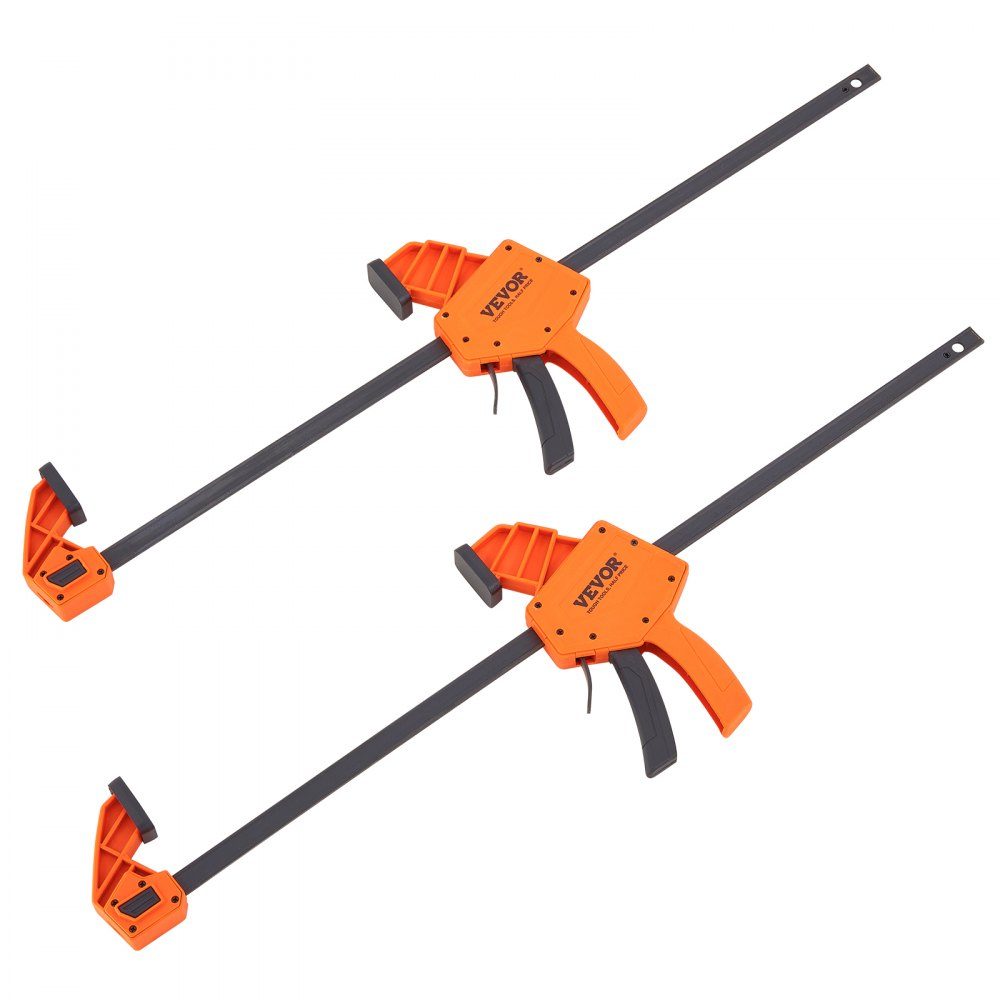 2 x eenhandklem 609,6 mm bekopening snelspanklem 136 kg draagvermogen klem schroefklem ideaal voor het snijden, verbinden en monteren van houten producten of staalmaterialen