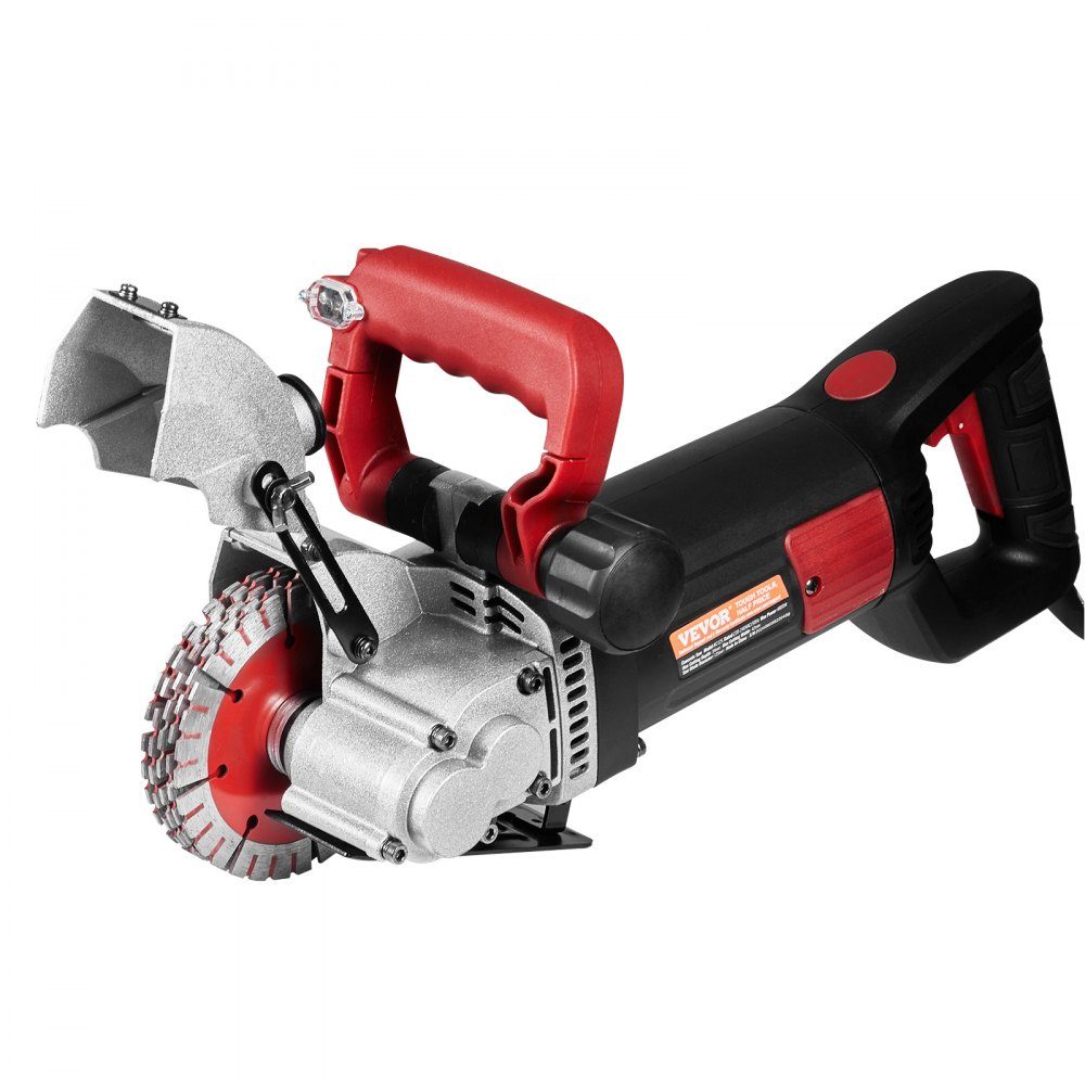 Wall chaser slot cutter 4800W, wall chaser 6500 rpm, wall chaser slot chaser with 34 mm depth, 38 mm width, electric grooving machine 54x20x24 cm with 5 φ125 mm saw blade, ideal for construction sites