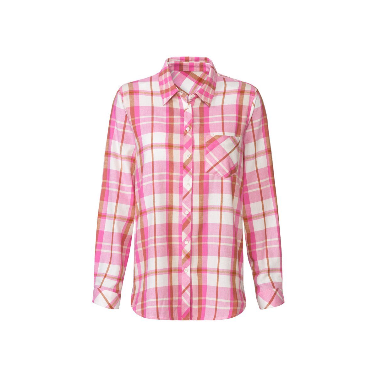 esmara® women's flannel shirt made of pure cotton (checked/pink/white, 40)