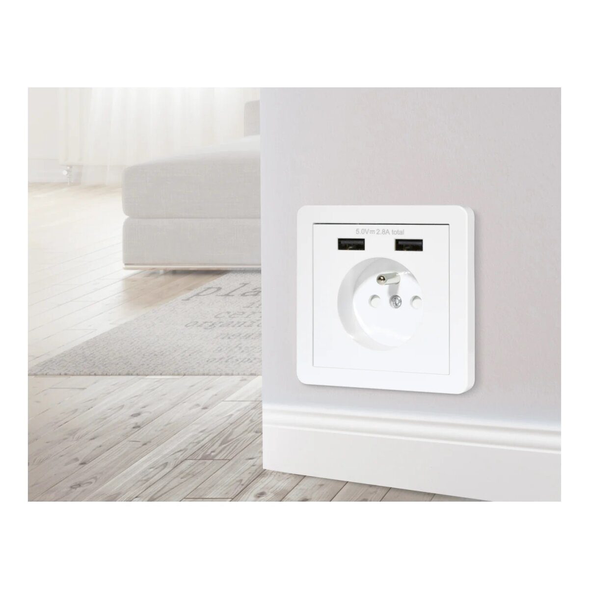 TRONIC® USB socket, made of robust plastic, 2x USB-A