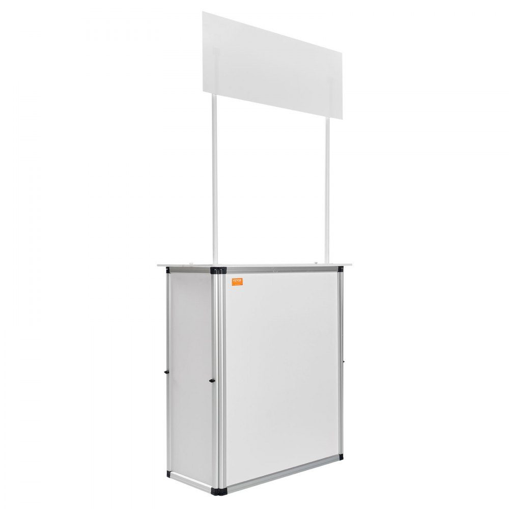 Tragbare Messetheke, Messetheke, 78,5 x 38 x 181,5 cm, Messestand, Ausstellungsthekenständer, faltbarer Promotion-Einzelhandels-Stehtisch, Empfangsmesseständer mit Ablagefach, Tragetasche