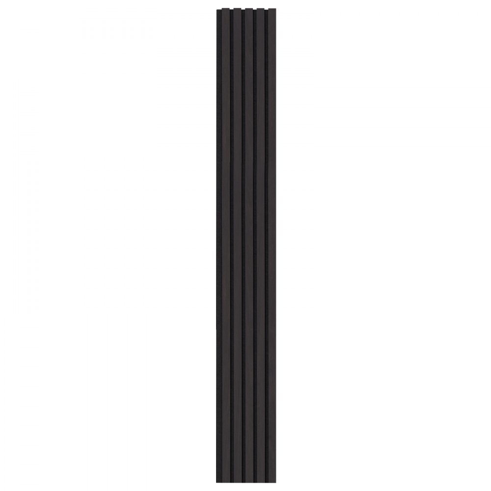 Akustikplatten, Akustikplatten, 2400 x 200 mm, MDF-Akzent-Holzwandpaneele für moderne Innenwanddekoration, Kunstholz-Wandpaneele zur Geräuschreduzierung, schwarze Eiche, 4er-Set