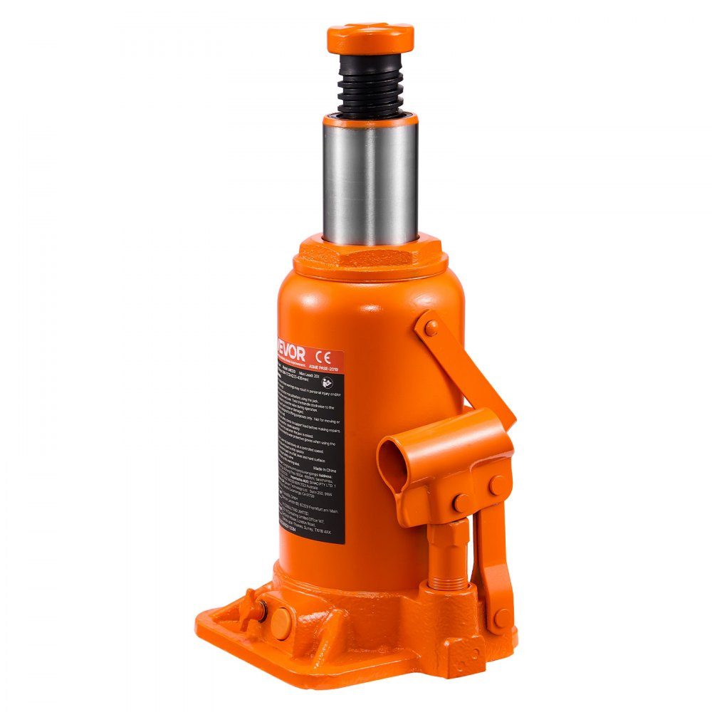 Cric Hydraulique Cric Bouteille 20T 225-435mm Plage de Levage Cric de Timbre Robuste pour Voiture SUV Pickup Réparation de Voiture Ascenseur de Maison Équipement Agricole Orange