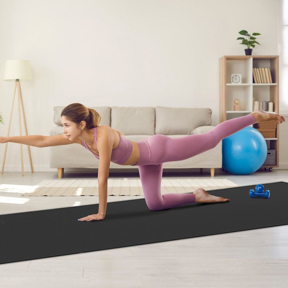 Trainingsmatte, rutschfeste Premium-Yogamatte mit hoher Dichte, Übungs-Yogamatte für Männer und Frauen, Fitness- und Trainingsmatte mit Tasche und Gurt, für alle Arten von Heim-Yoga, Pilates und Bodentraining (3,6 x 1,8 m)