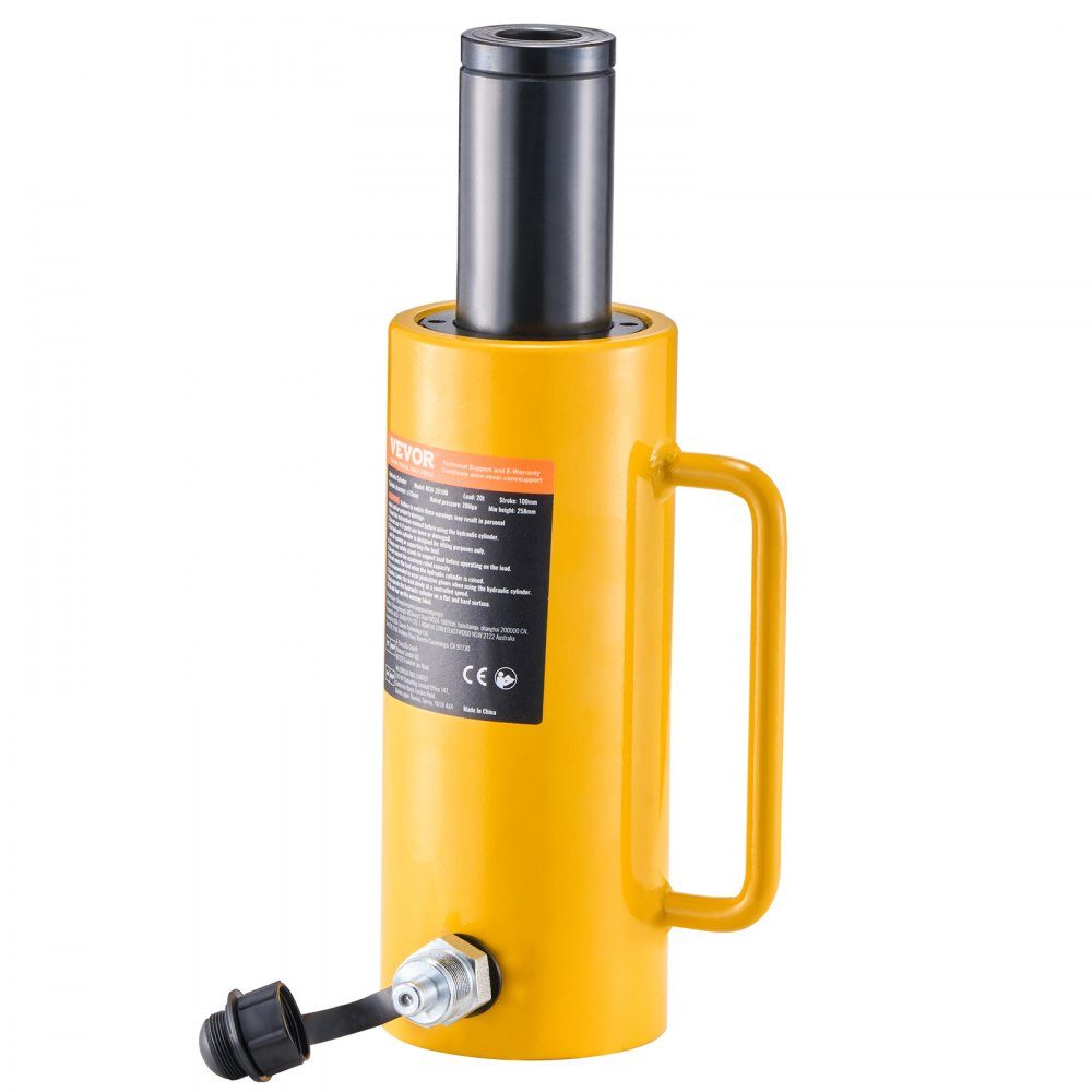 Hydraulic cylinder jack capacity 20T hydraulic cylinder 100mm stroke single-acting portable yellow hydraulic cylinder