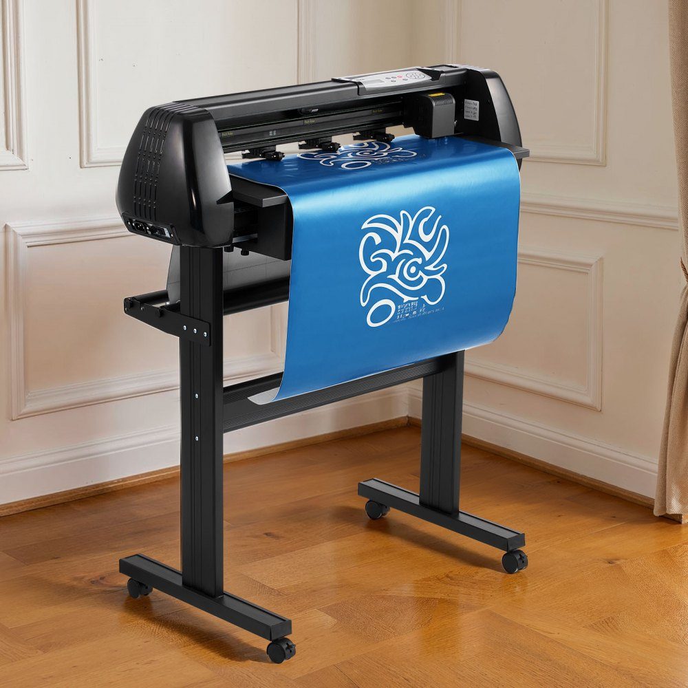 Vinyl-Schneidemaschine mit 72 cm maximaler Vorschubbreite, Doppelmessern und LED-Anzeige, verstellbares Vinyl-Schneideplotter-Set mit Aufkleberbögen, Transferfolien und Signmaster-Software